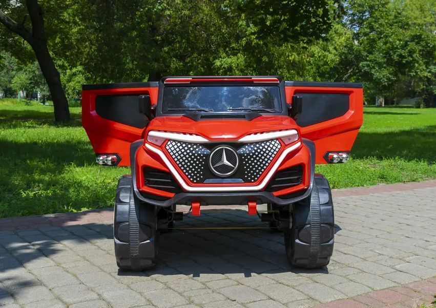 Дитячий електромобіль Джип Mercedes Benz (модель 1618, 4 мотори, 12 В/10 Аг) музика, світло, EVA колеса, Червоний 1817342 фото