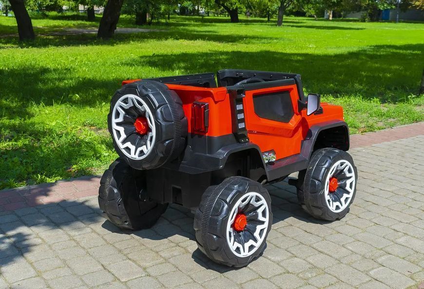 Дитячий електромобіль Джип Mercedes Benz (модель 1618, 4 мотори, 12 В/10 Аг) музика, світло, EVA колеса, Червоний 1817342 фото