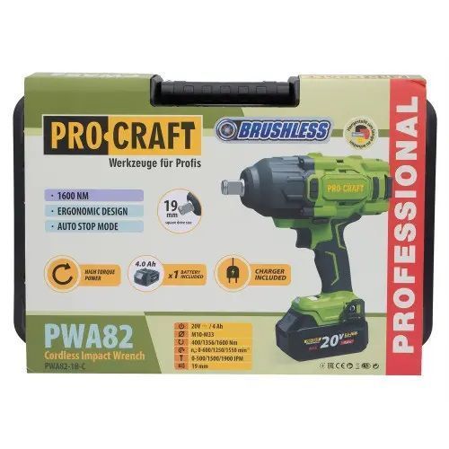 Акумуляторний гайковерт Procraft PWA82 (АКБ 20/4 та зар. прист.) Кейс 6507659 фото