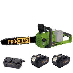 Акумуляторна ланцюгова пила Procraft PCA42/2 + 2 АКБ 20/4 UNIVERSAL та ЗП 20/2 8282984 фото