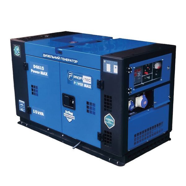 Генератор дизельный PROFI-TEC DGS15 (14,0 кВа / 11.5 кВт, 220 В) электростартер, медная обмотка 6031676 фото