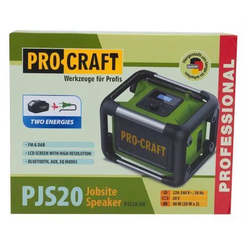 Акумуляторний радіоприймач Procraft PJS20 (під батарею М-тип, без АКБ) працює від 220В / 20 В 2492146 фото