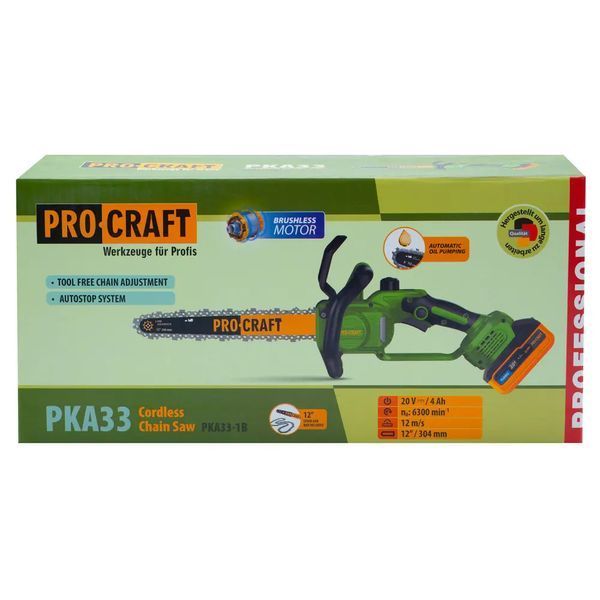 Аккумуляторная пила Procraft PKA33 (1 АКБ 20/4 и зар. устр., шина 30 см) 7033572 фото