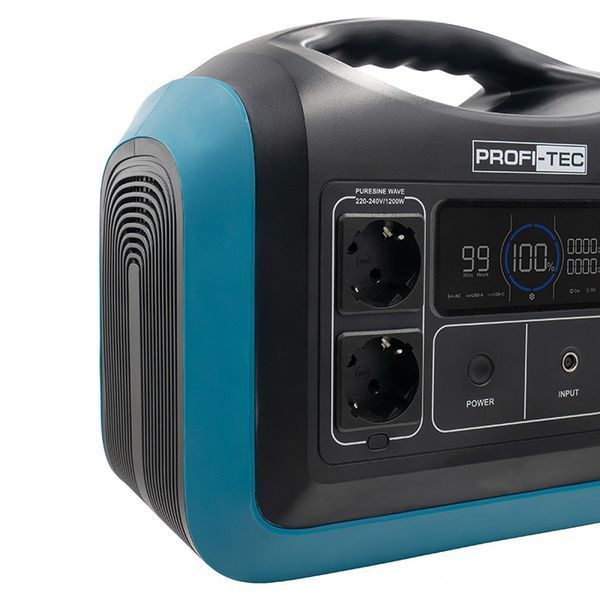 Портативная зарядная станция PROFI-TEC PPS1200 LiFePO4 1200/1500 Вт, батарея 992 Вт&middot;ч 7883836 фото