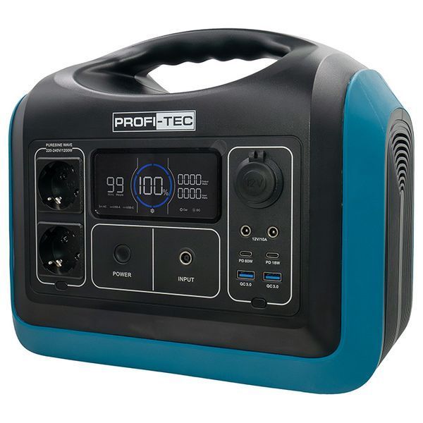 Портативная зарядная станция PROFI-TEC PPS1200 LiFePO4 1200/1500 Вт, батарея 992 Вт&middot;ч 7883836 фото