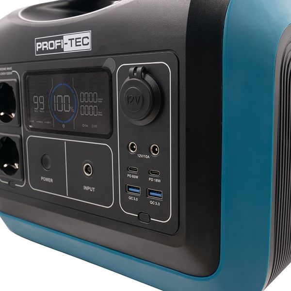 Портативная зарядная станция PROFI-TEC PPS1200 LiFePO4 1200/1500 Вт, батарея 992 Вт&middot;ч 7883836 фото