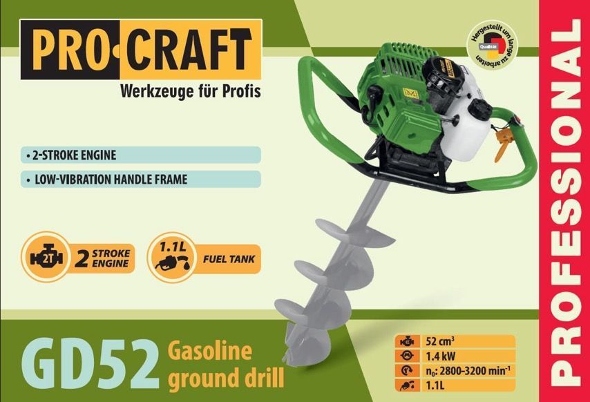 Бензобур Procraft GD52 (52cc) без шнека 1329938 фото