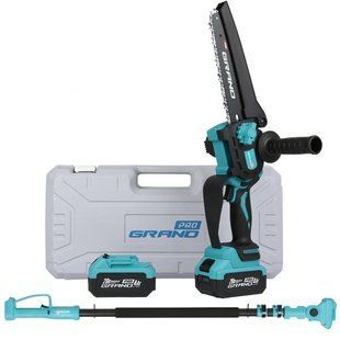 Акумуляторна пила ланцюгова Grand АПЦ-20V/M8"-4 з телескопічною штангою (2 АКБ 20/4, кейс) 8947166 фото