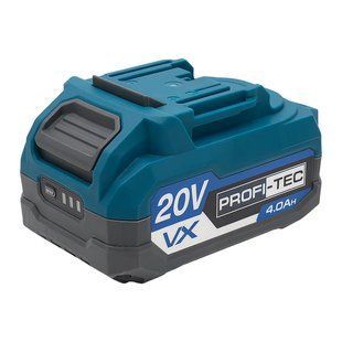 Акумуляторна батарея PROFI-TEC PT2040VX POWERLine (20 В / 4.0 Аг, високострумова, з індикатором) 2785864 фото
