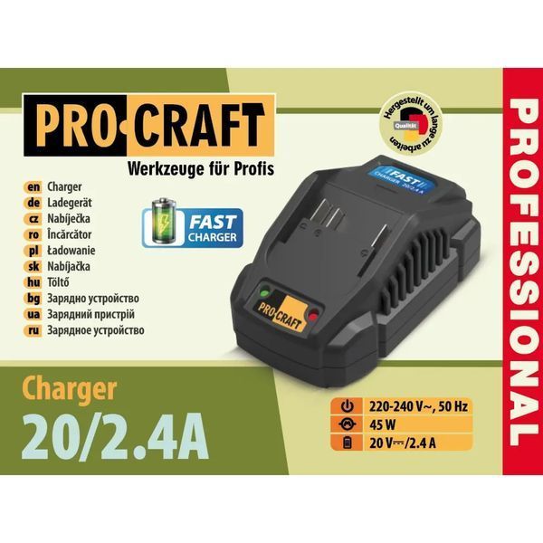 Акумулятор Procraft Battery20/4 industrial + Зарядний пристрій Procraft Charger20/2.4A 7859191 фото