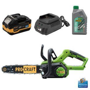 Акумуляторна ланцюгова пила Procraft PKA60 + 1 акб 4Аг Turbo + ЗП charger20/1 + Олива для ланцюга 1л sale_3193348 фото
