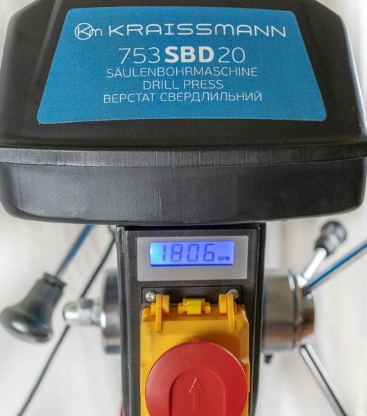Свердлильний верстат KRAISSMANN 753 SBD 20 (лещата, проф патрон 20 мм, лазерний вказівник, безступінчасте регулювання обертів, цифровий дісплей швидкості обертання) 3110059 фото