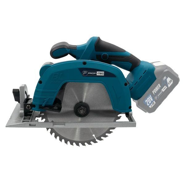 Аккумуляторная дисковая пила PROFI-TEC PCA18520BL (20 В, бесщеточный двигатель, 180 мм, пропил 45&deg;/90&deg;: 43 мм/65 мм) без АКБ и ЗУ, коробка, диск 2338954 фото