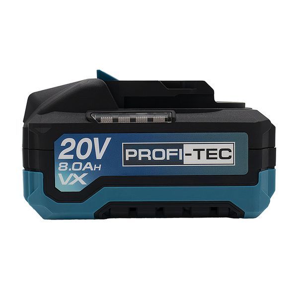 Аккумуляторная батарея PROFI-TEC PT2080VX POWERLine (20 В/8.0 Ач, высокоточная, с индикатором) 9292091 фото