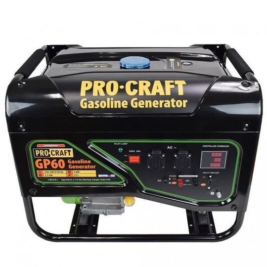 Генератор бензиновий Procraft GP60 (5.5 кВт, 220В, мідна обмотка, LED дісплей, колеса+ручки) 1811658 фото