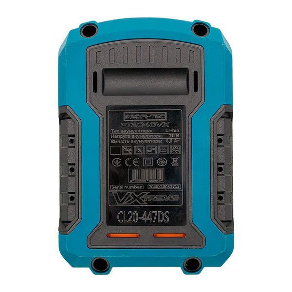 Аккумуляторная батарея PROFI-TEC PT2040VX POWERLine (20 В/4.0 Ач, высокоточная, с индикатором) 7804689 фото