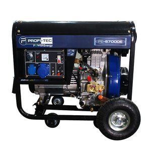 Генератор дизельний PROFI-TEC PE-5700DE 220 В, 5.7 кВт, електростартер, мідна обмотка 4307559 фото