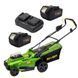 Аккумуляторная газонокосилка Procraft PLM20 + 2 АКБ 20/4Ач + ЗП charger20/2, с мульчированием 7802627 фото 1