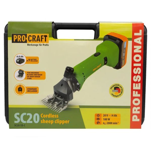Акумуляторна машинка для стрижки овець Procraft SC20 (АКБ 20/4 та ЗП) Кейс 0651284 фото