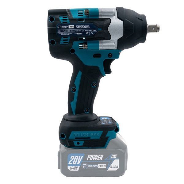 Акумуляторний гайковерт PROFI-TEC DTW800BL POWERLine (2&times;PT2040EP (4.0 Ач), зарядний пристрій) 5153243 фото
