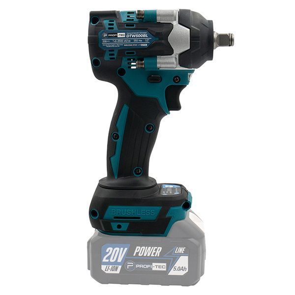Акумуляторний гайковерт PROFI-TEC DTW500BL POWERLine (1&times;PT2040EP (4.0 Аг), зарядний пристрій) 3378231 фото