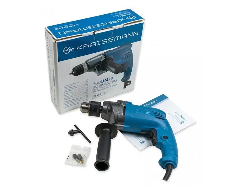 Дриль електричний KRAISSMANN 600 BM 13 (низькообертова) 1752342 фото