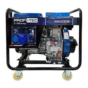 Генератор дизельний PROFI-TEC PE-5500DE 220 В, 5.5 кВт, електростартер, мідна обмотка 8437263 фото