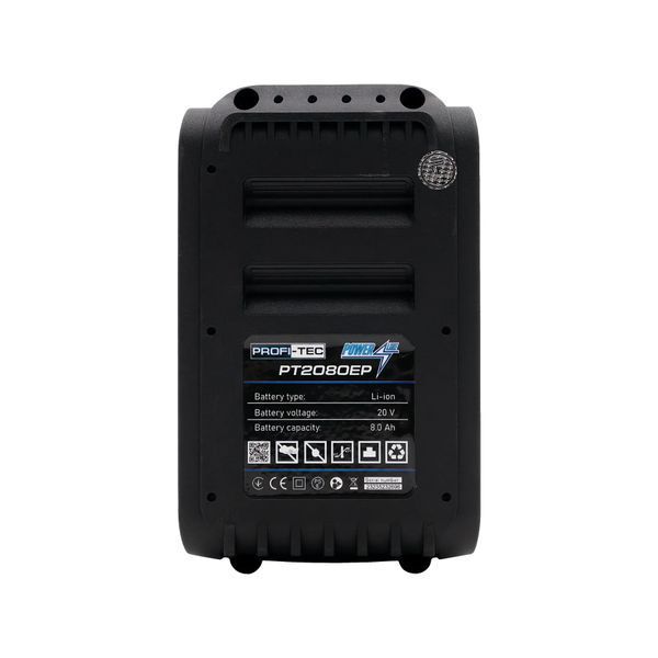 Акумуляторна батарея PROFI-TEC PT2080EP (20В/8,0Аг) 2 шт + Зарядний пристрій QBCD20/4 dual quick (4.0 А, для PT2080EP) 7053353 фото