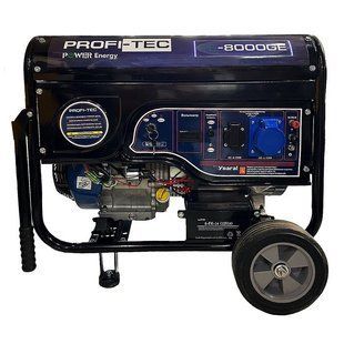 Генератор бензиновий PROFI-TEC PE-8000GE 220В, 8.0 кВт, електростартер, мідна обмотка 9394776 фото