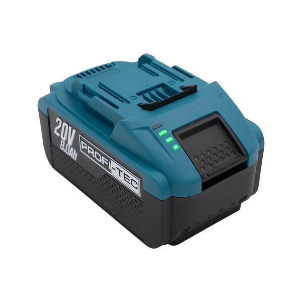 Аккумуляторная батарея PROFI-TEC PT2080EP POWERLine (20 В/8.0 Ач, высокоточная, с индикатором) 6418216 фото