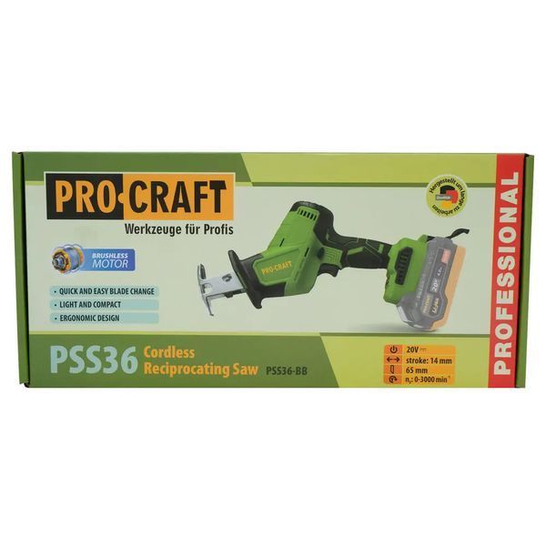Акумуляторна шабельна пила Procraft PSS36 безщіткова (без АКБ та ЗП) 6675238 фото