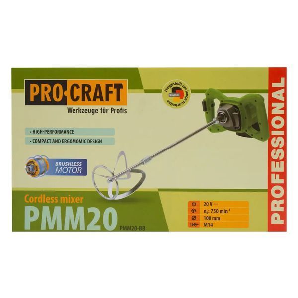 Акумуляторний будівельний міксер Procraft PMM20 (без АКБ та зар. прист.) 7396347 фото