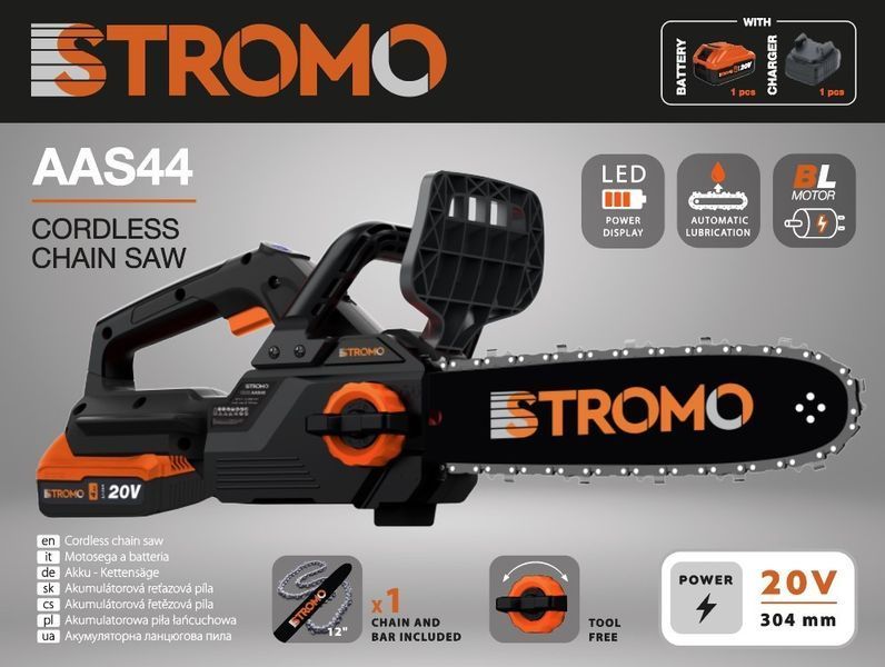 Акумуляторна пила Stromo AAS-44 (1 АКБ 20/4 та ЗП, 1ш. 1л. 30 см) 8317825 фото