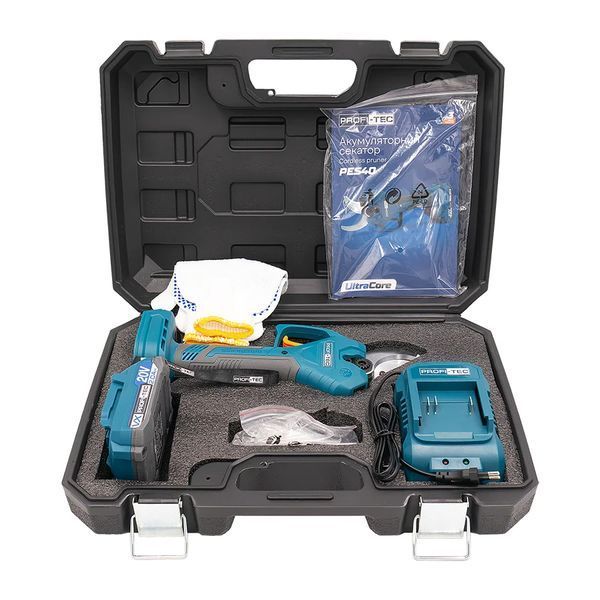 Аккумуляторный секатор PROFI-TEC PES40 UltraCore (1&times;PT2020VX (2.0 Ач), зарядное устройство) 4685043 фото