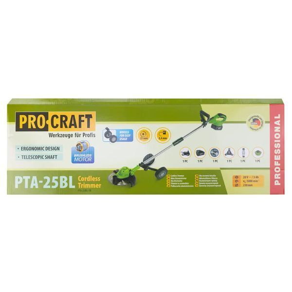 Аккумуляторная коса Procraft PTA25BL (1 АКБ, бесщеточный двигатель) 1021225 фото