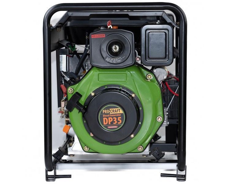 Генератор дизельный Procraft DP35 (3.3 кВт, 220В, медная обмотка, электростартер, колеса) 1811702 фото