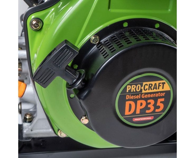 Генератор дизельный Procraft DP35 (3.3 кВт, 220В, медная обмотка, электростартер, колеса) 1811702 фото