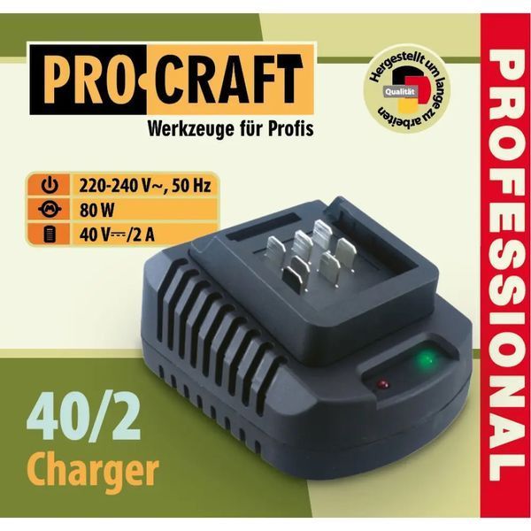 Акумуляторна батарея Procraft Battery20/40 (20В 8Аг, 40В 4Аг) 2 шт + Зарядний пристрій Procraft Charger40/2A 2588241 фото