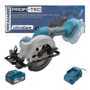Акумуляторна універсальна дискова пила PROFI-TEC PPCA14020 UltraCore (1&times;PT2040VX (4.0 Аг), зарядний пристрій) 2154775 фото