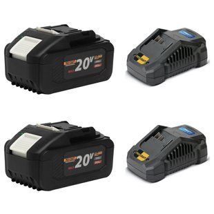 Акумуляторна батарея Procraft Battery20/8C 8 Ач Type-C - 2 шт + Зарядний пристрій Procraft Charger20/4A - 2 шт 2641000 фото