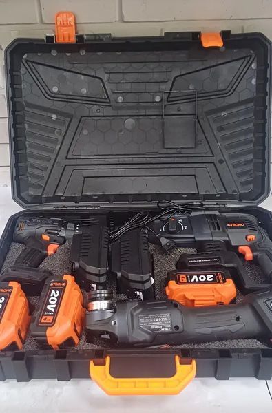 Набор инструментов STROMO PA210 SET (Болгарка, Перфоратор, Шуруповерт) 3 АКБ 20/4; 2 Зарядки 0083525 фото