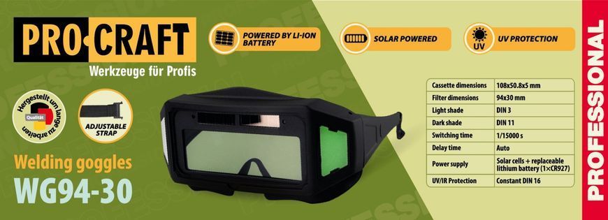 Зварювальні окуляри Procraft WG94-30 Universal 6437074 фото