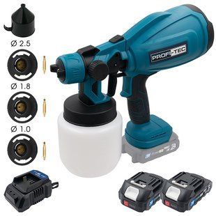 Акумуляторний фарбопульт PROFI-TEC PSG80020 POWERLine (2 х PT2020MP (2.0 Aг), зарядний пристрій) 8898927 фото