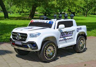 Дитячий електромобіль Поліцейський Джип на радіоуправлінні, EVA колеса, Білий JM-7188 1817643 фото