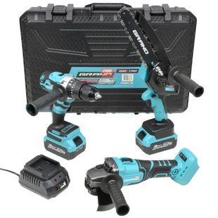Набор аккумуляторных инструментов Grand № 3G (МШУ-20BL/PRO+ДА-20/13UBL+АПЦ-20V/8") ​​АКБ 20/4-2шт, прим., аксессуары, кейс 8288435 фото