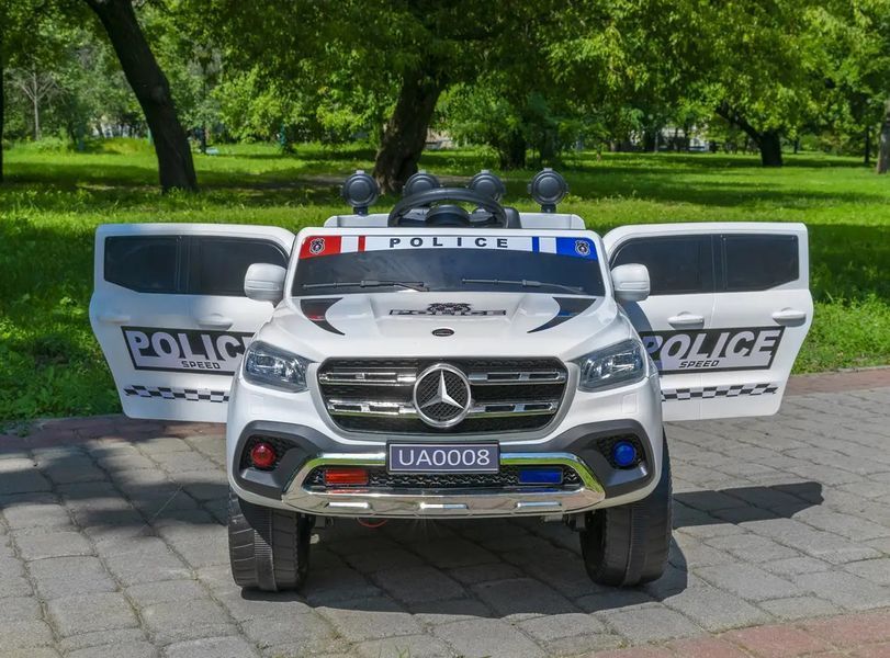 Дитячий електромобіль Поліцейський Джип на радіоуправлінні, EVA колеса, Білий JM-7188 1817643 фото