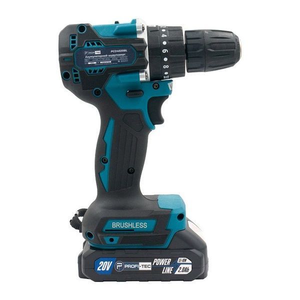 Акумуляторний ударний шуруповерт PROFI-TEC PCD4020BL POWERLine (2&times;PT2020MP (2.0 Аг), зарядний пристрій) 1731099 фото