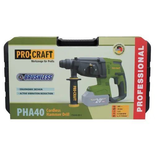 Аккумуляторный перфоратор Procraft PHA40 Кейс (без АКБ и ЗУ) 3464407 фото
