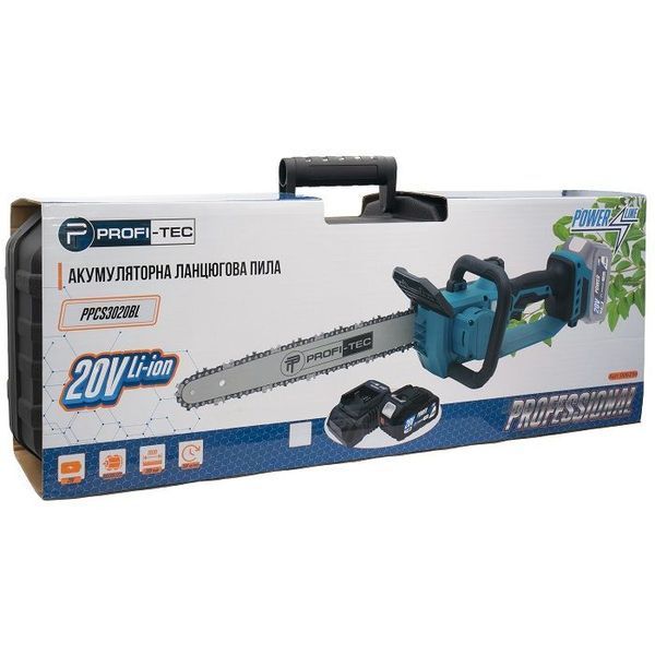 Акумуляторна ланцюгова пила PROFI-TEC PPCS3020BL POWERLine (1&times;PT2040MP (4.0 Аг), зарядний пристрій) 3403303 фото