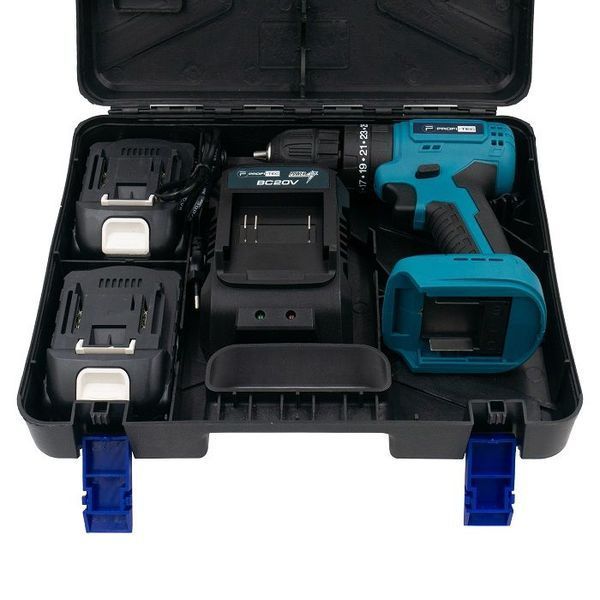 Шуруповерт ударний безщітковий PROFI-TEC 20V PCD3520BL POWERLine (2 х PT2020MP (2.0Аг), зарядний пристрій, кейс) 0377576 фото